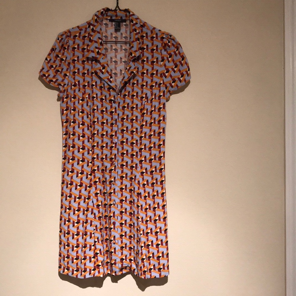 70’s style dress with buttons down the front.